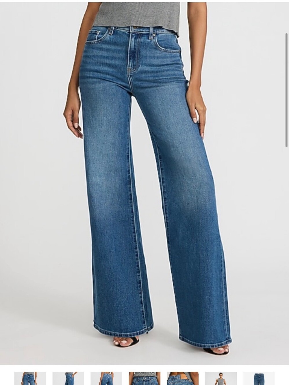 High-Waisted Wide Leg Women’s Jeans - Blue        Size 10 Short - Picture 6 of 7